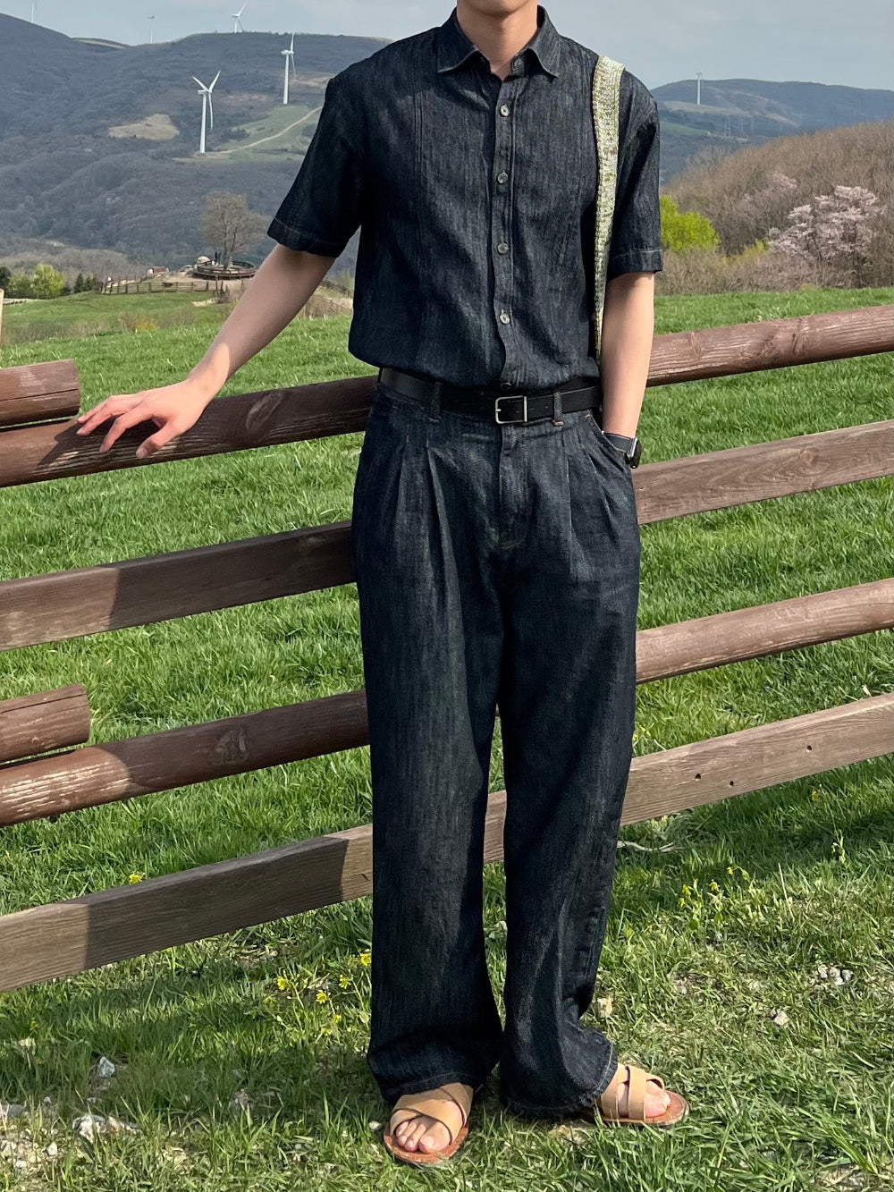 PREMIUM Set👑水洗牛仔短袖恤衫｜1色入