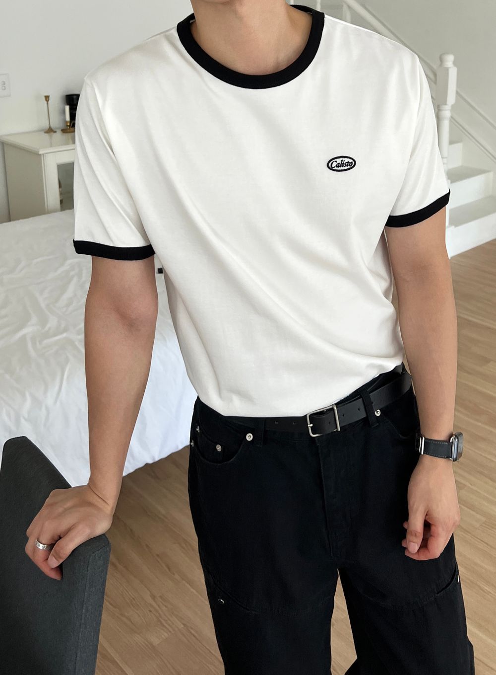 Caliso復古純棉撞色短袖｜3色入