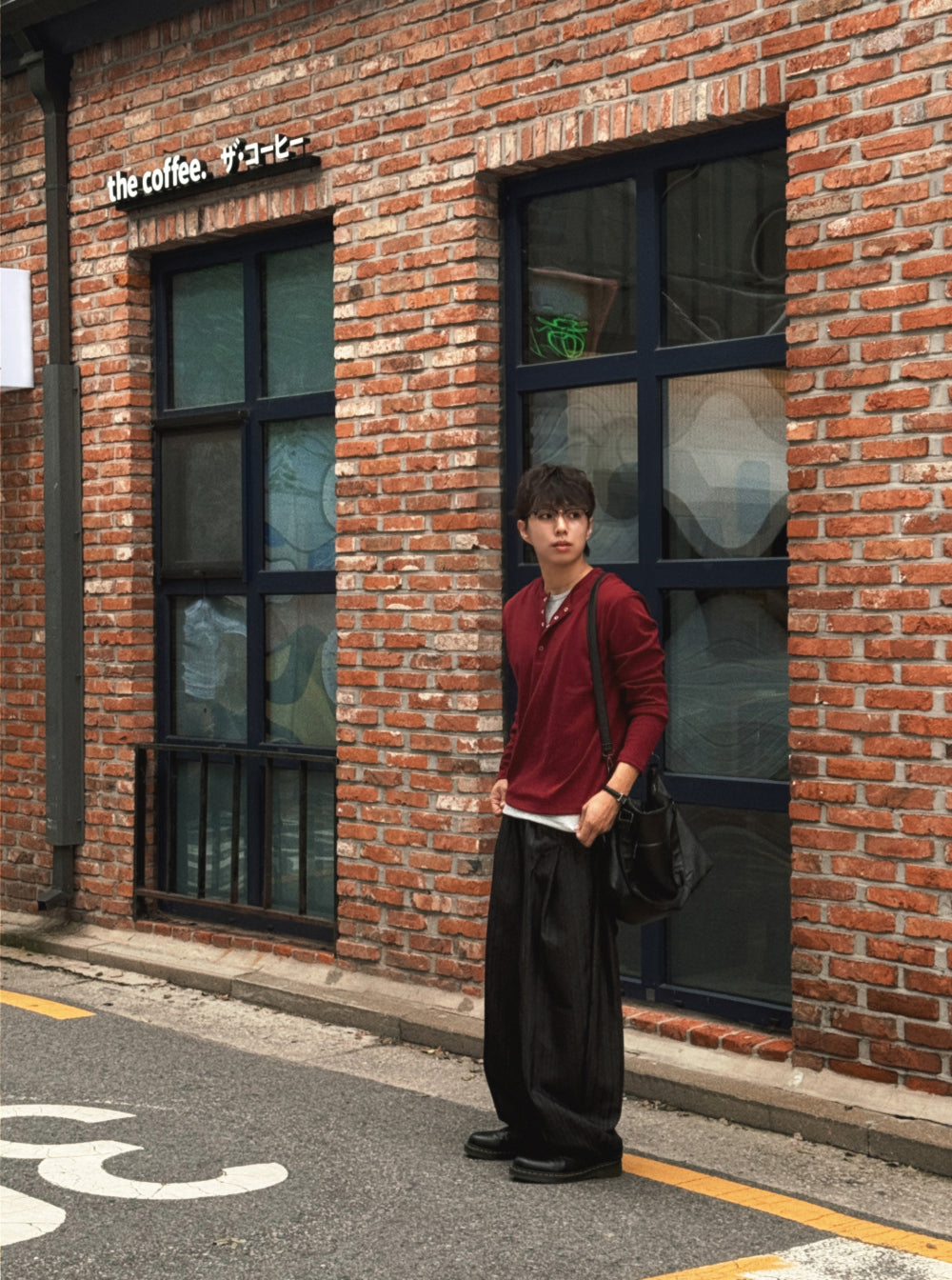 紳士風單品！假兩件細坑紋亨利領Tee｜4色入