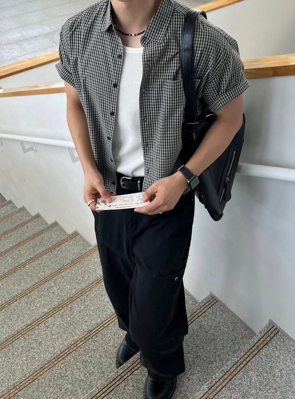 不壓身高！格仔短袖恤衫｜4色入