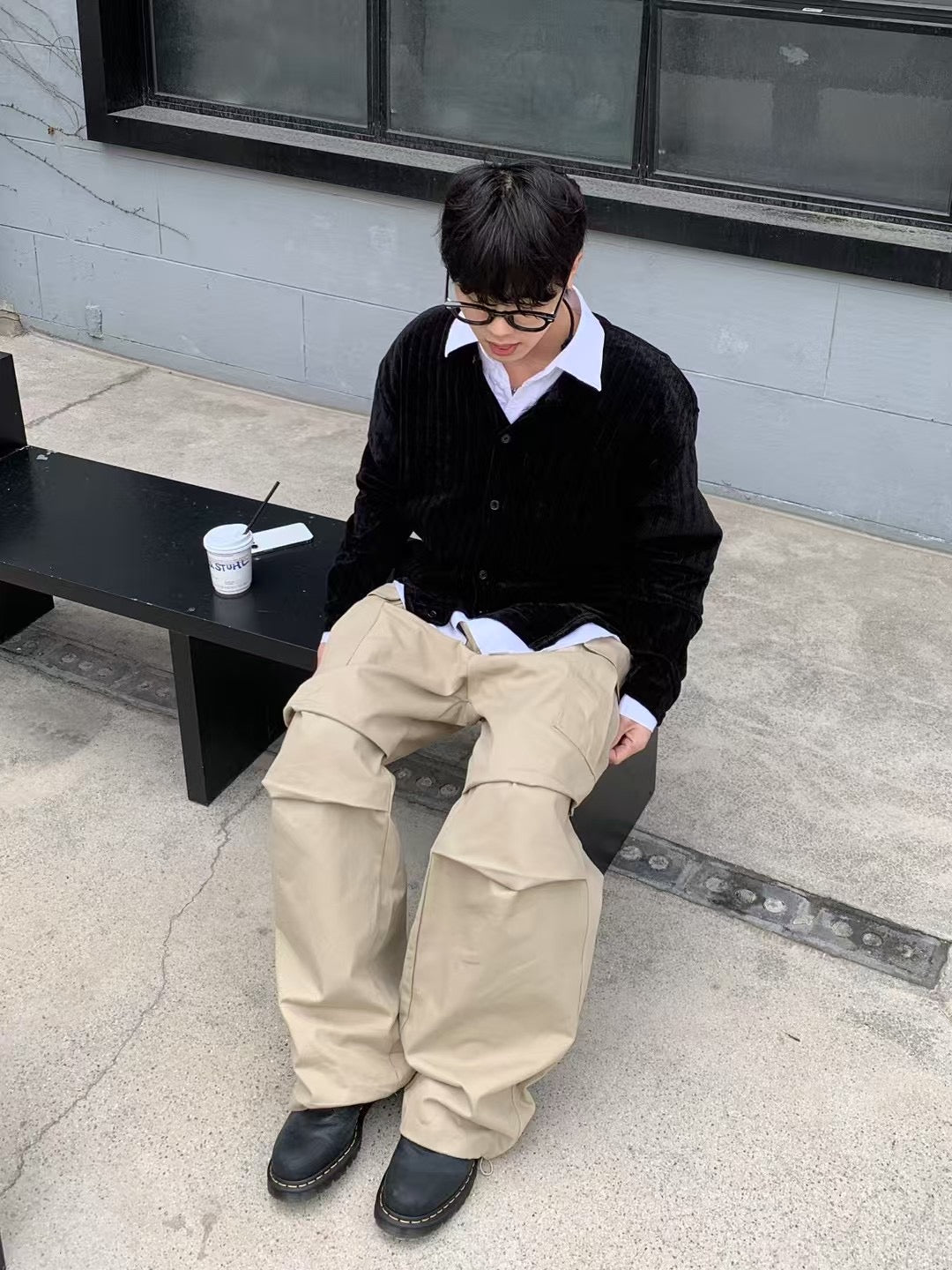 [型男必備]紋理質感春夏薄款開胸外套