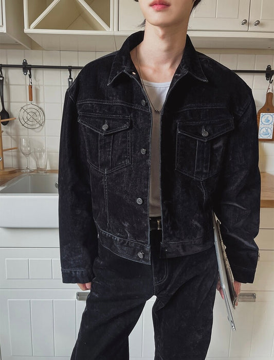Premium！天鵝絨面牛仔外套｜2色入