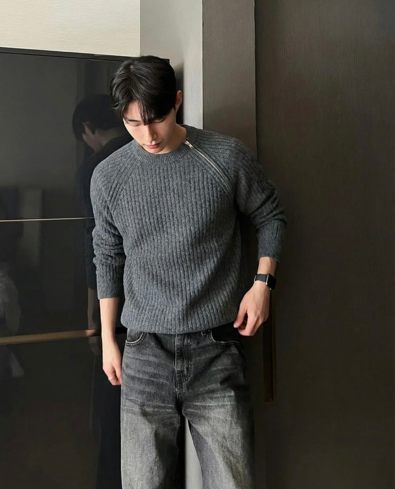 側拉鍊質感針織衫｜6色入