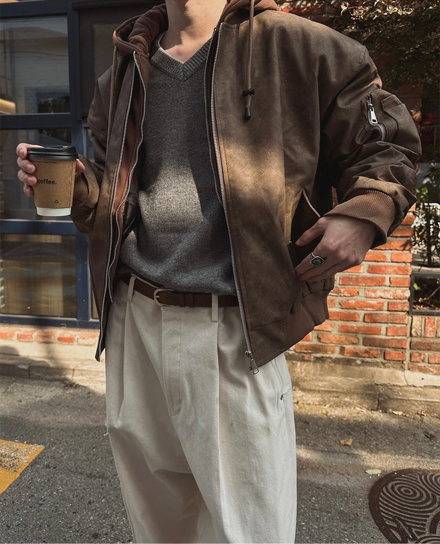 🔥店主推薦！型格假兩件連帽分層皮褸｜2色入