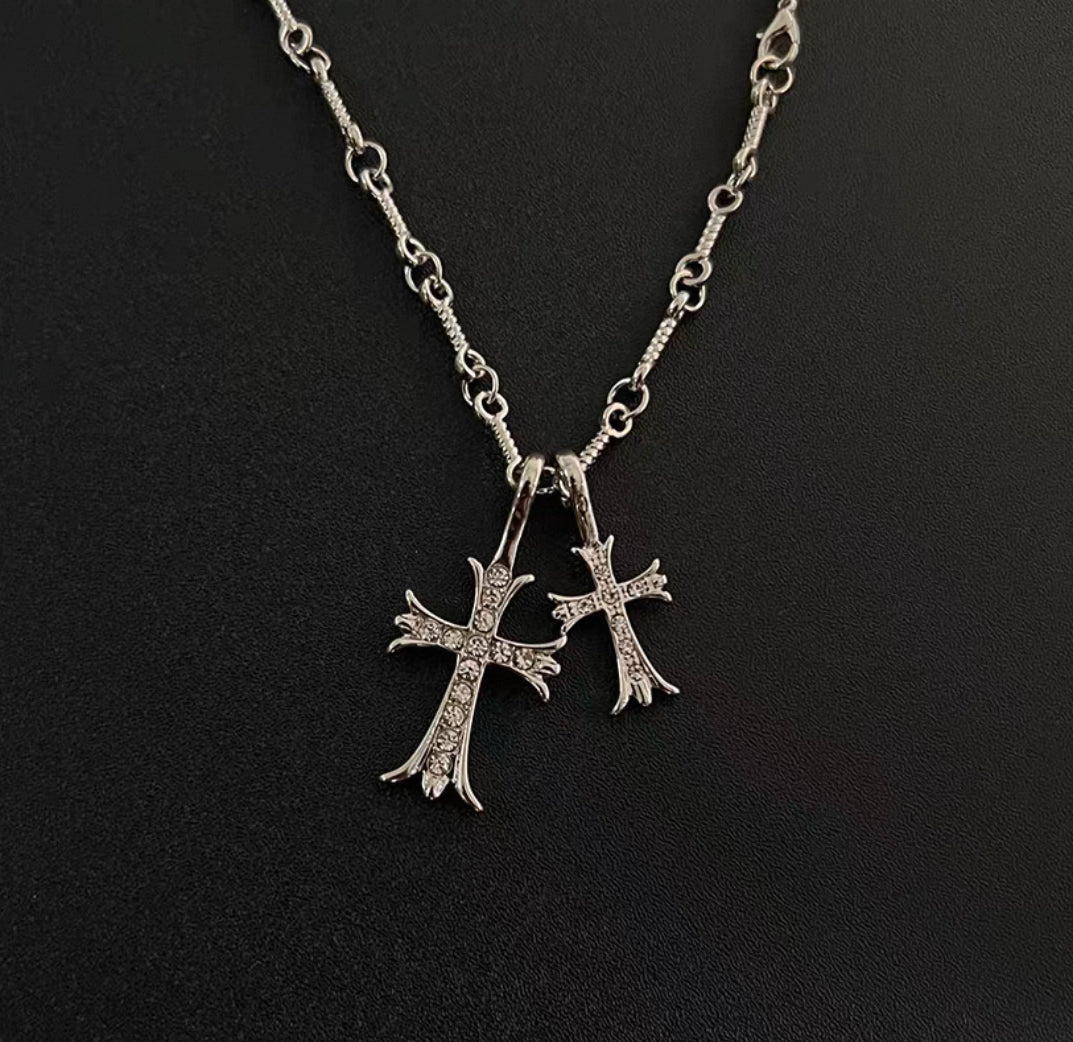 Double Cross Necklace