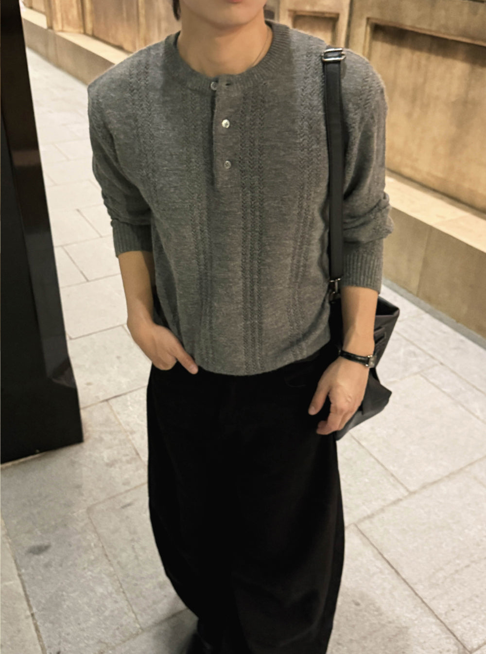 PREMIUM👑細麻花亨利領針織衫｜4色入