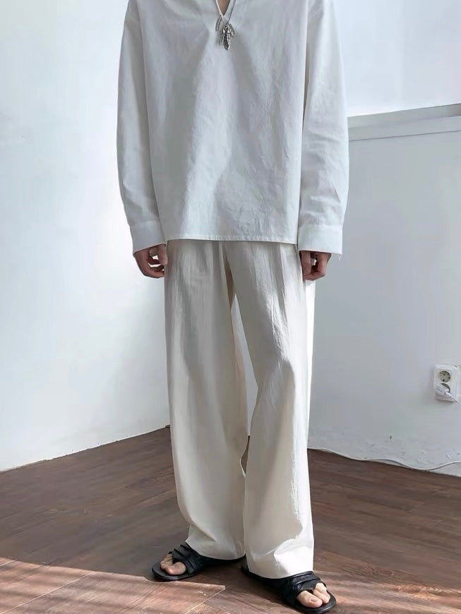 夏日必備🔥亞麻寬鬆直筒休閒褲｜2色入