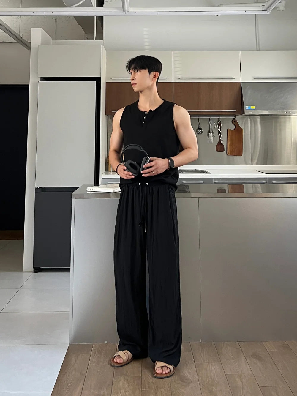 Gym Bro系列🏋️線條鈕扣坎肩背心｜3色入