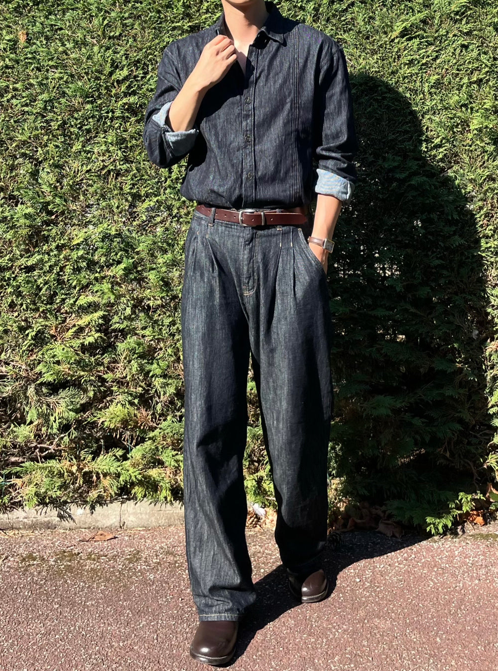 PREMIUM Set👑水洗牛仔長袖恤衫｜1色入