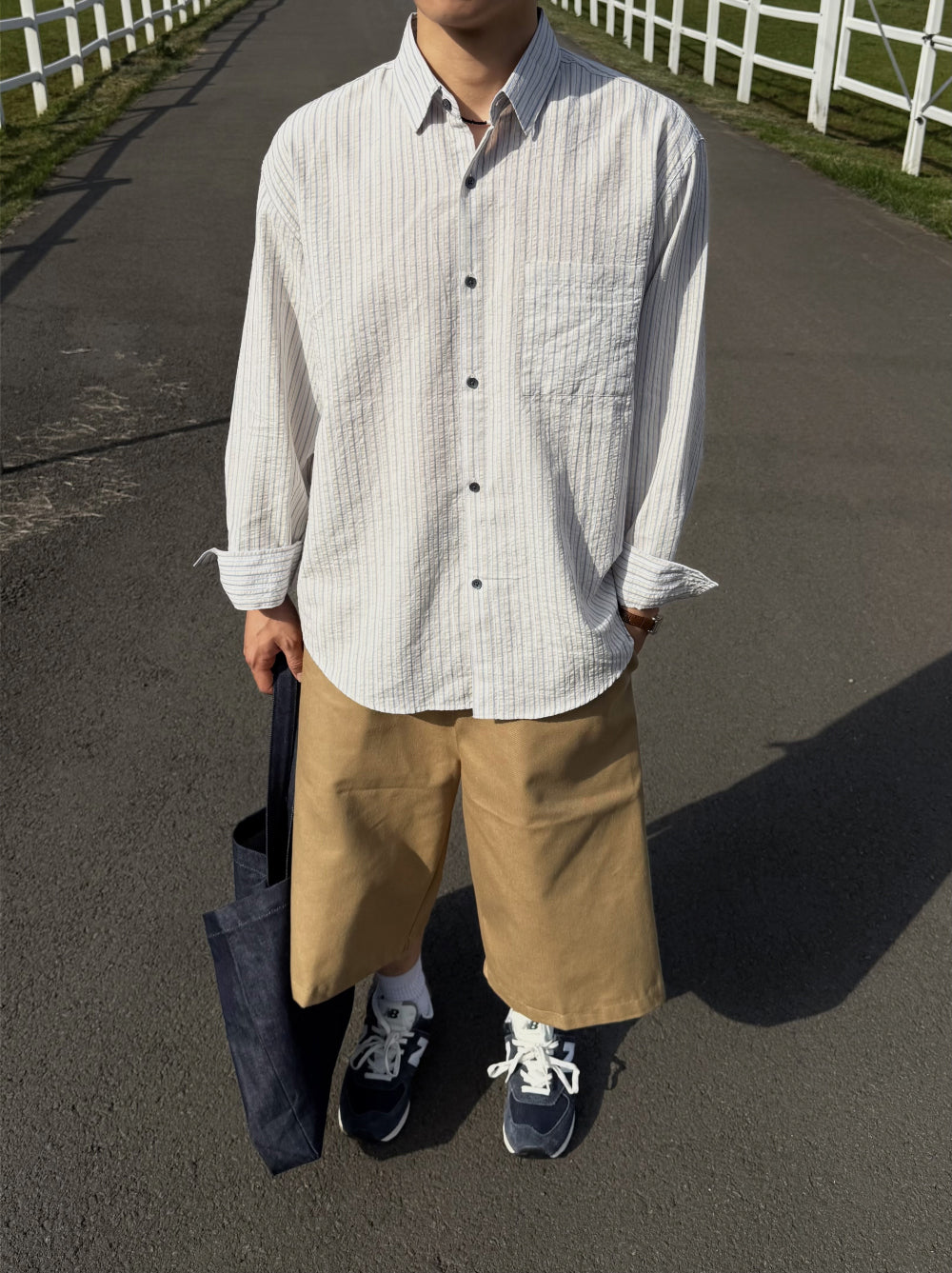 四季皆可穿！泡泡棉短款條紋恤衫｜3色入