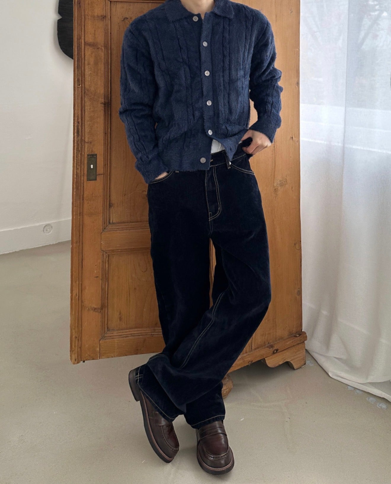 絨毛感🧶Angora山羊毛翻領麻花針織衫｜6色入