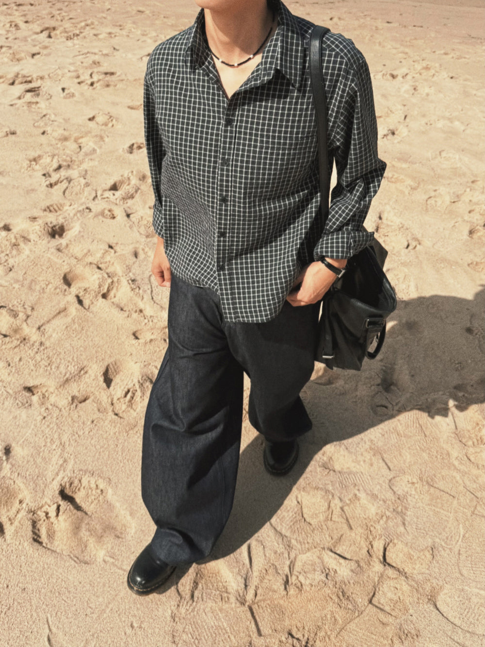 簡約款！短版韓系格仔恤衫｜4色入