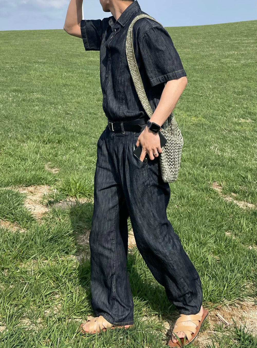 PREMIUM Set👑水洗牛仔短袖恤衫｜1色入