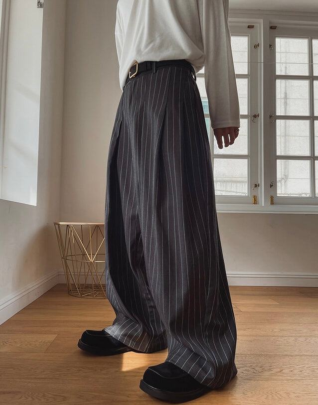 質感款🫶🏻條紋廓型寬鬆西裝褲｜1色入