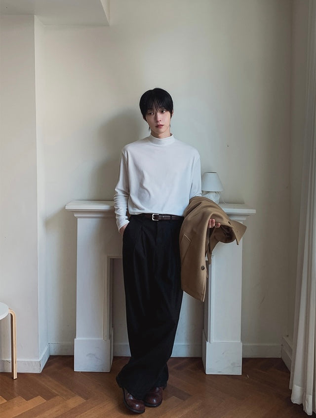 韓版基礎寬鬆西褲｜3色入