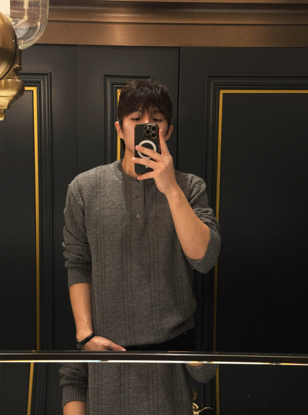 PREMIUM👑細麻花亨利領針織衫｜4色入