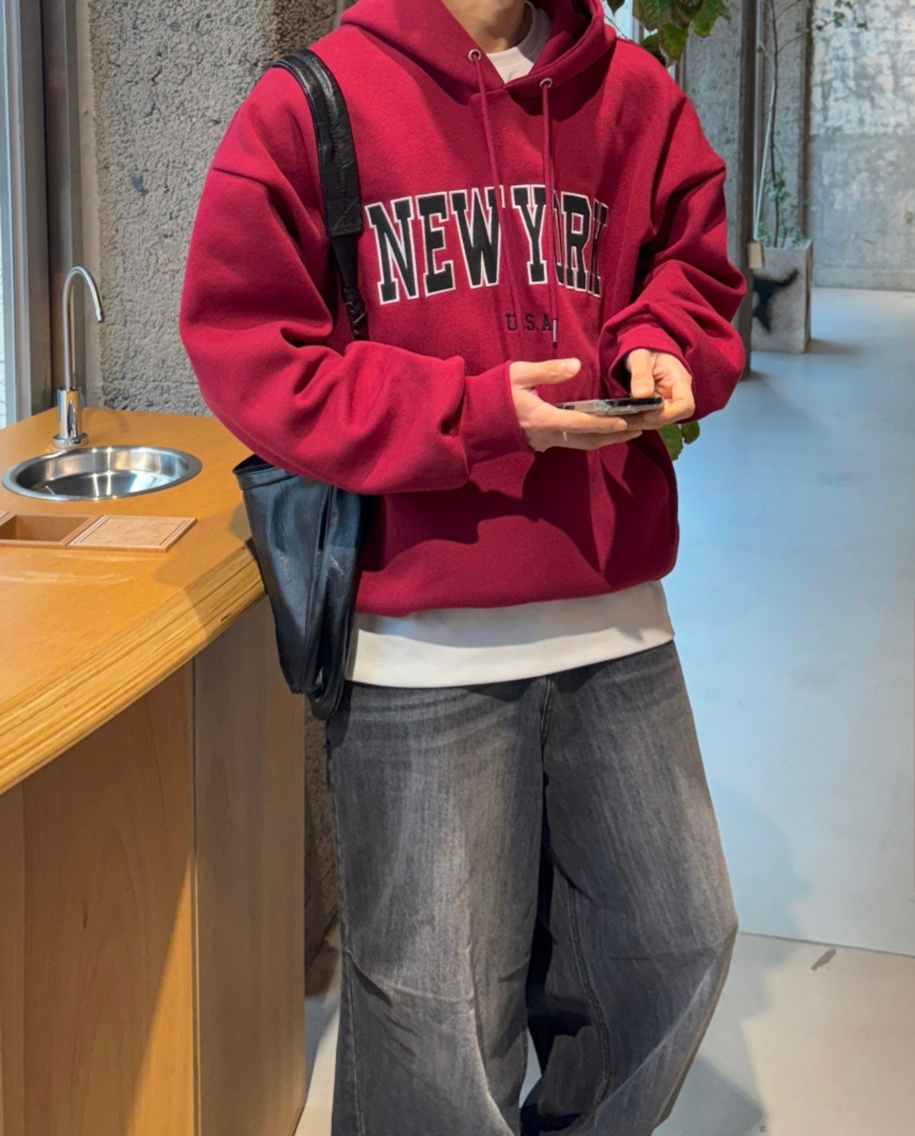 NEW YORK 刺繡連帽衛衣|5色入