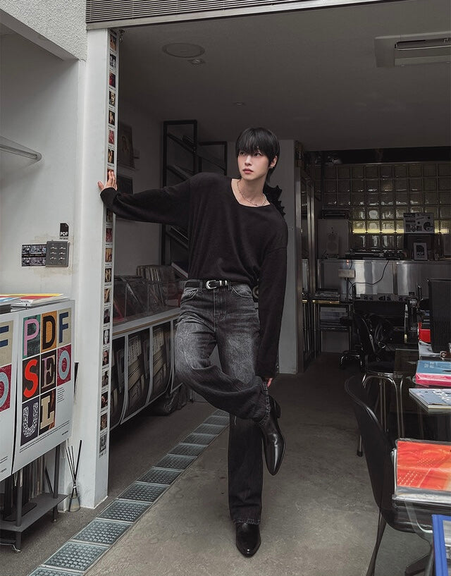 毛絮感！簡約純色V領馬海毛TOP｜4色入