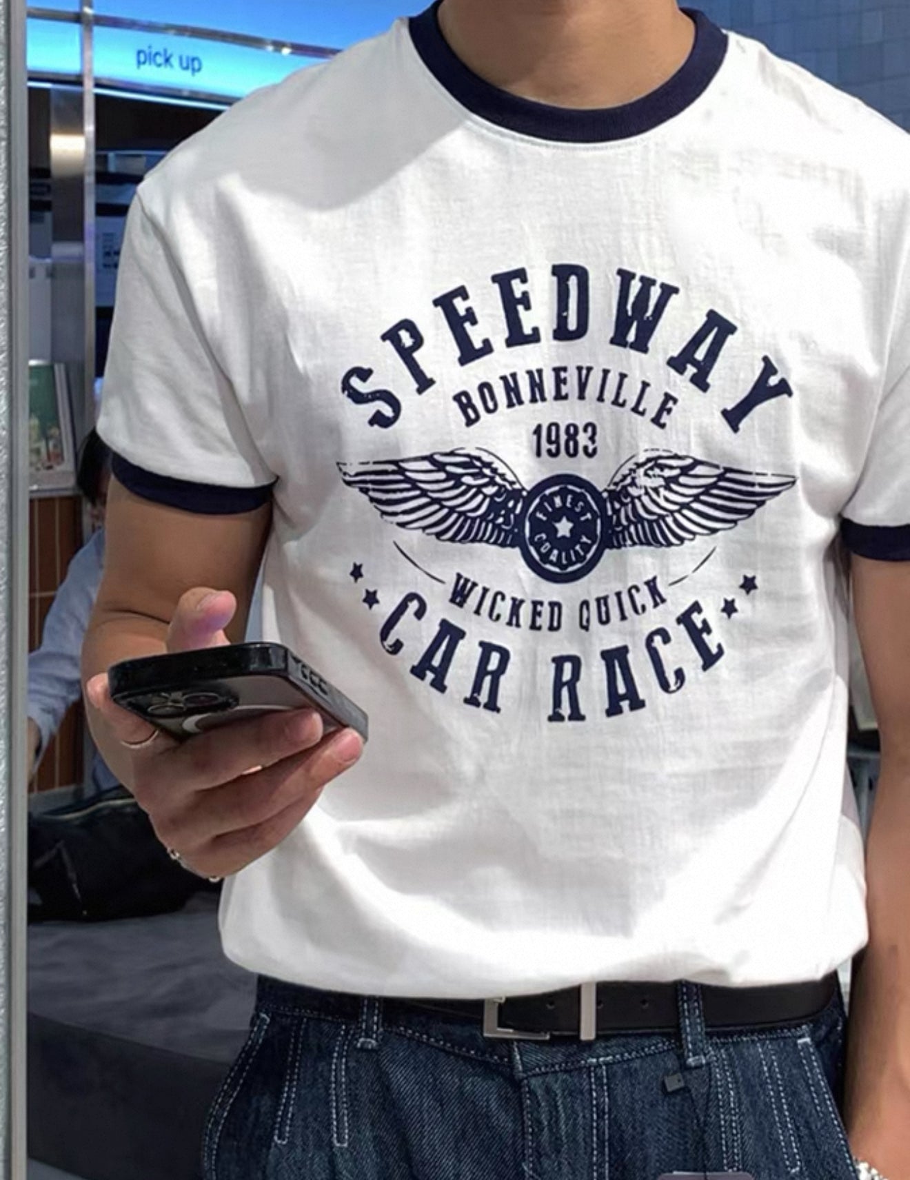 Speed way 復古圖騰 Ringer Tee