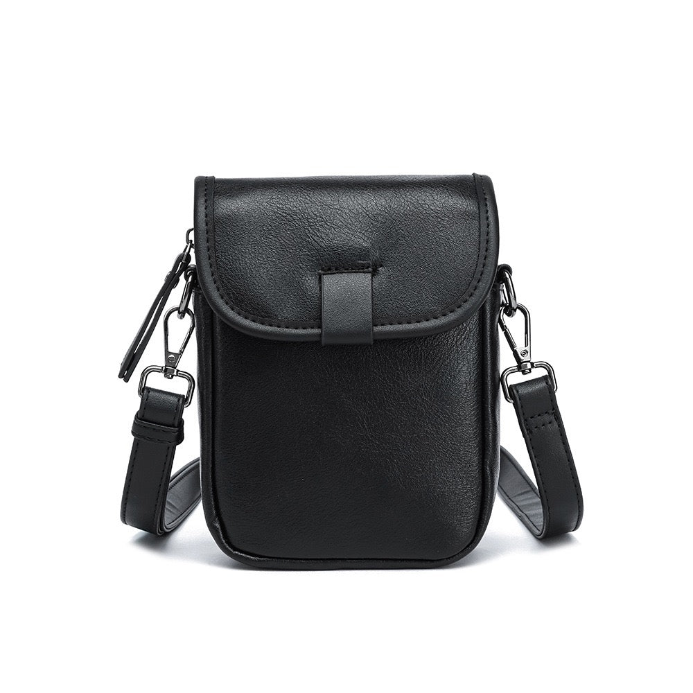 韓系皮質單肩手機包