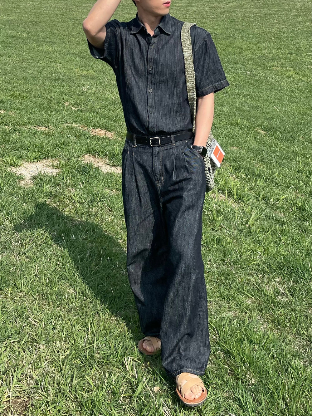 PREMIUM Set👑水洗牛仔短袖恤衫｜1色入