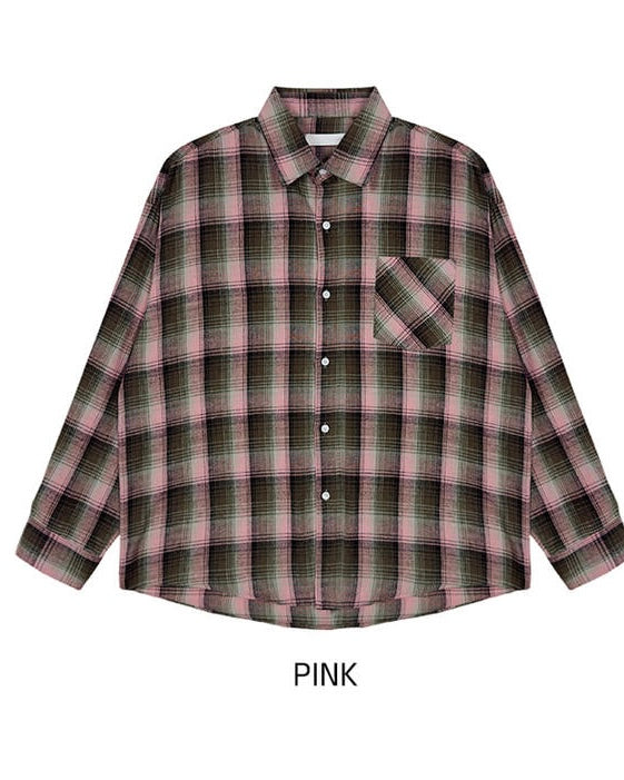 秋冬休閒格紋恤衫｜10色入