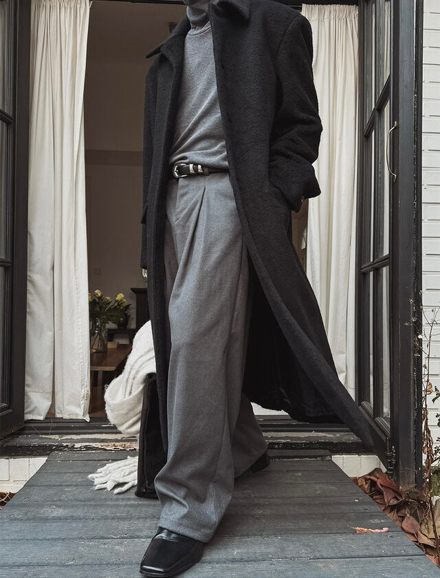 韓版基礎寬鬆西褲｜3色入