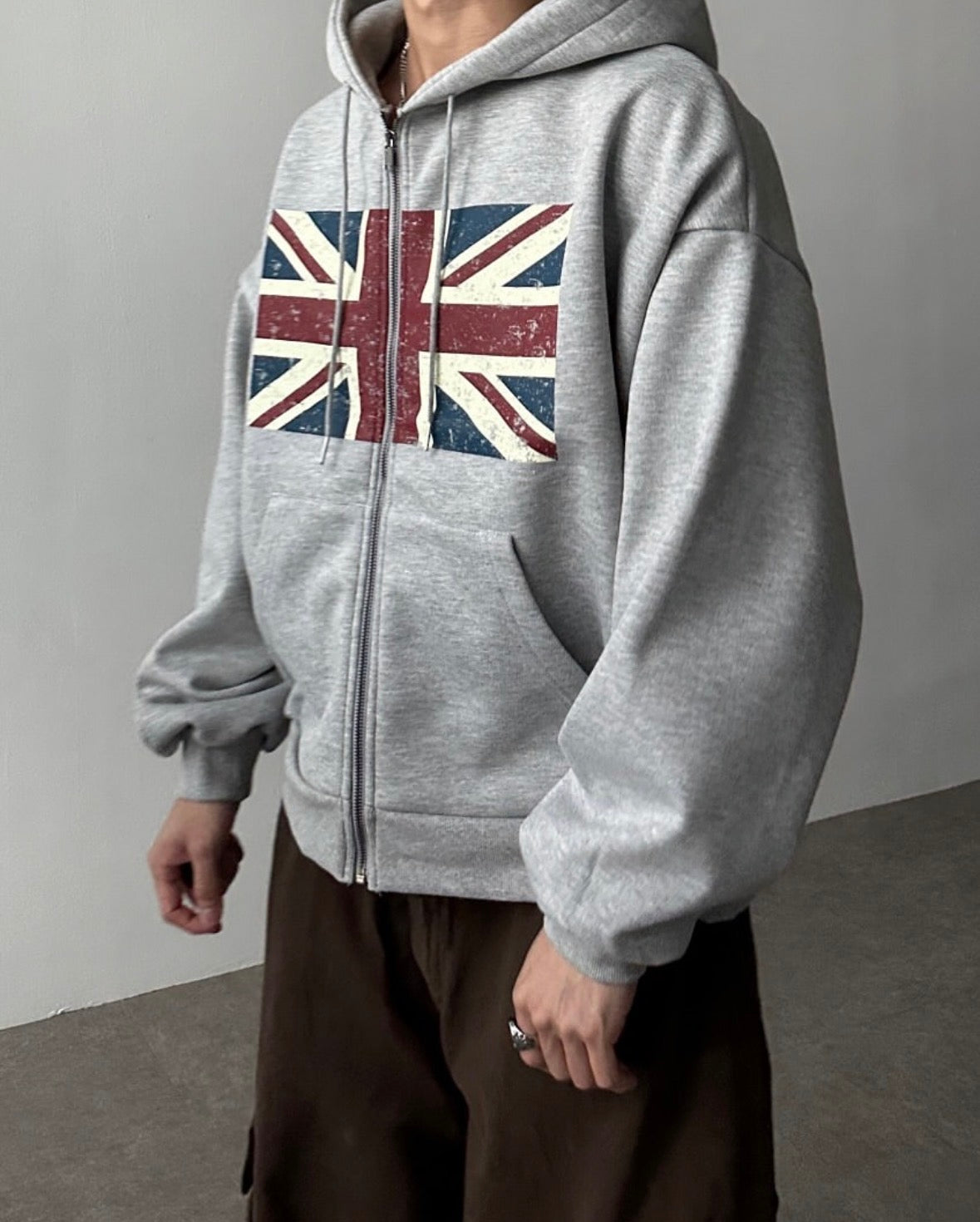 男女OK！短款國旗印花拉鏈外套｜2色入