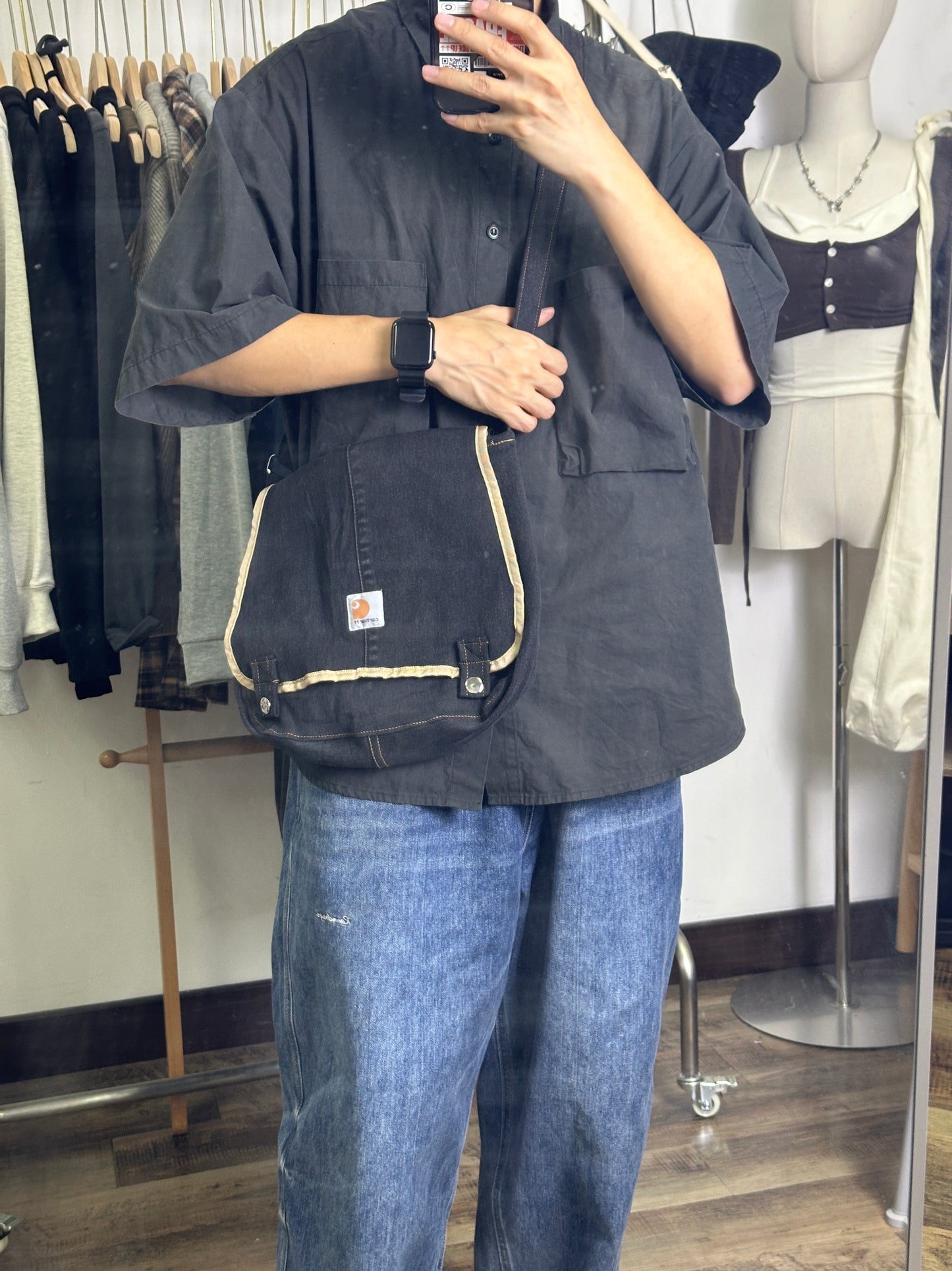 Remade Carhartt Postman Bag Denim