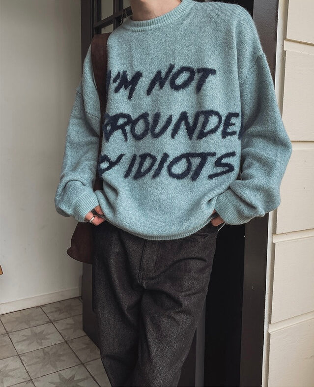 I'm not surrounded by idiot寬鬆針織衫｜4色入