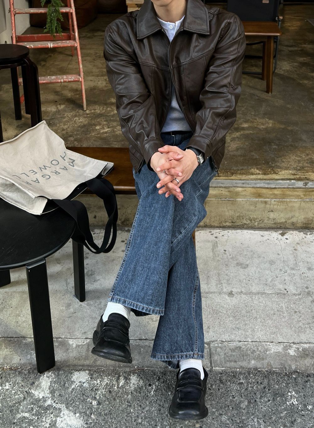 低調光澤感！植物性純素寬鬆短皮褸｜2色入