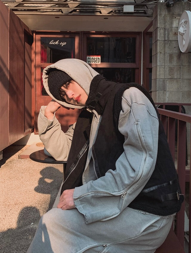 冬日感MAX ❄️皮革拼接背心Jacket｜2色入