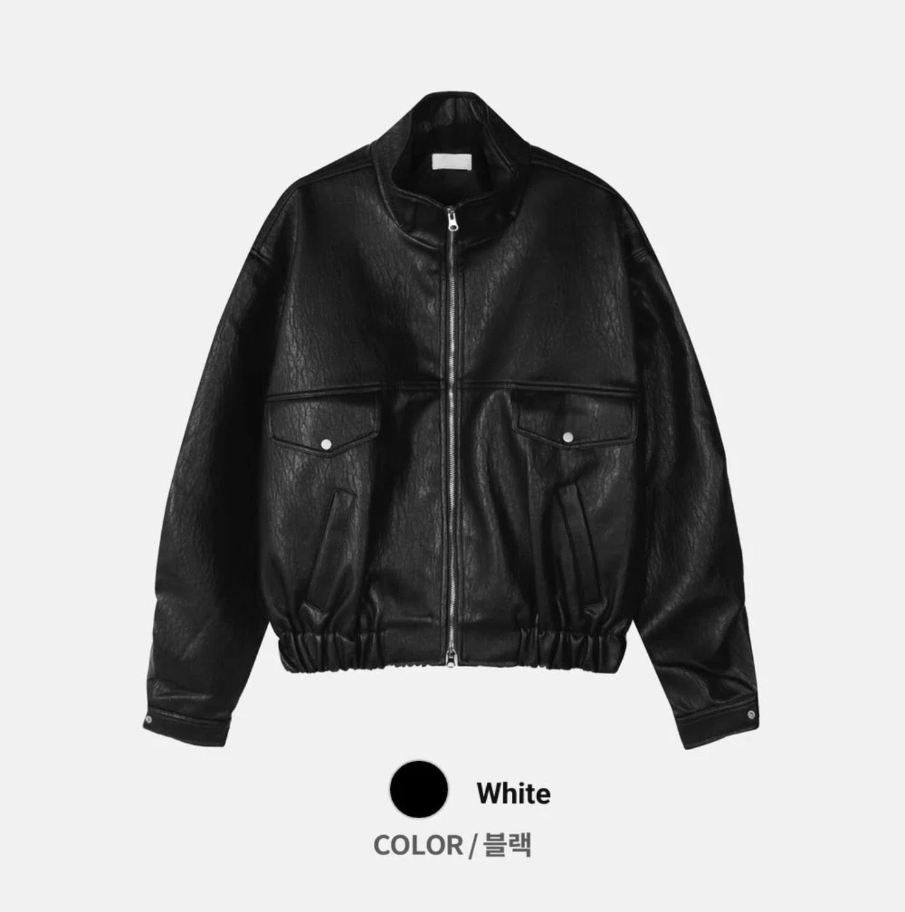 拒絕膠皮！質感紋理復古皮褸｜2色入