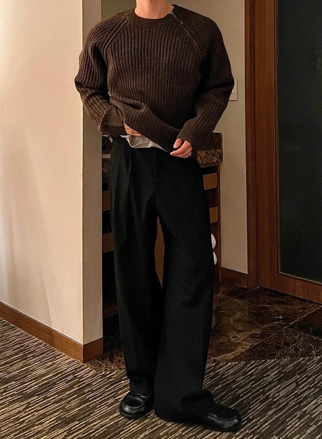 側拉鍊質感針織衫｜6色入