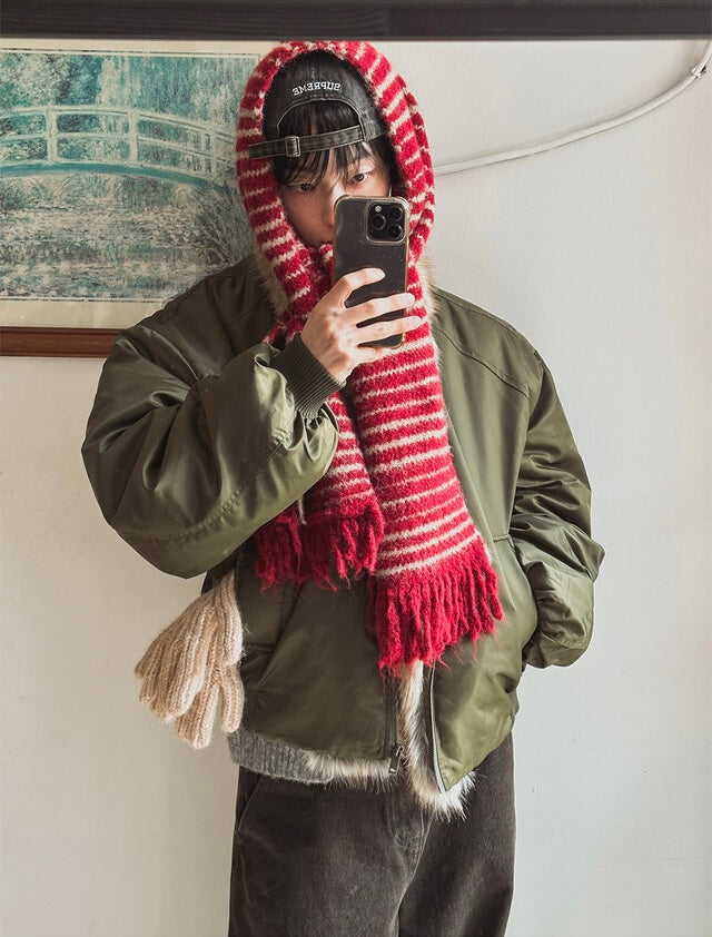 節日感橫間流蘇頸巾｜6色入