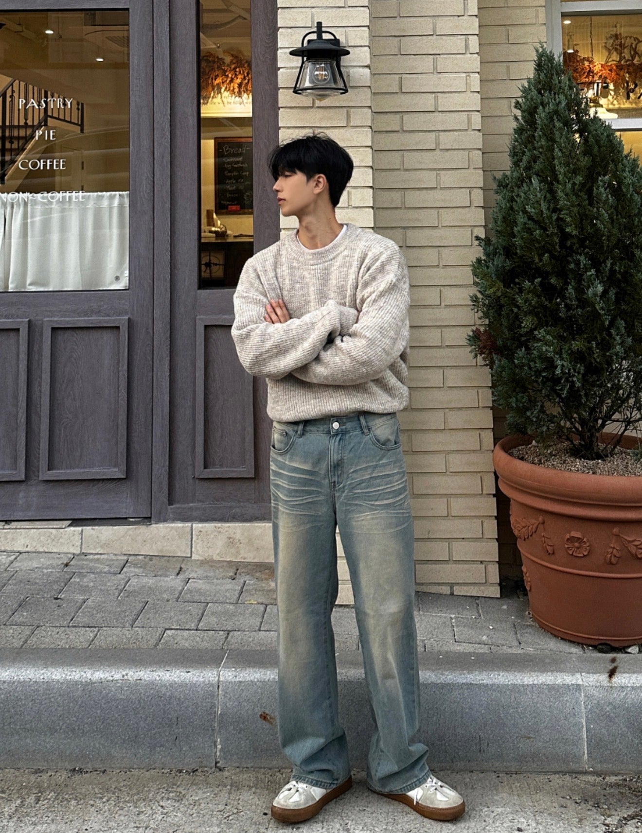 男友感Max！混色羊毛混紡寬鬆針織衫｜4色入