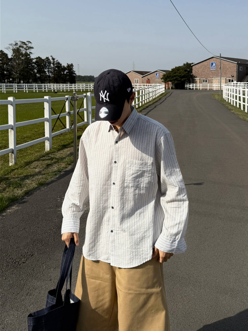 四季皆可穿！泡泡棉短款條紋恤衫｜3色入