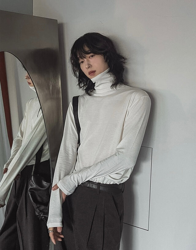 秋冬內搭必備🍂薄款高領彈性長袖TEE