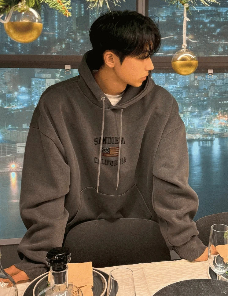 重磅900g! SAN DIEGO刺繡連帽衛衣
