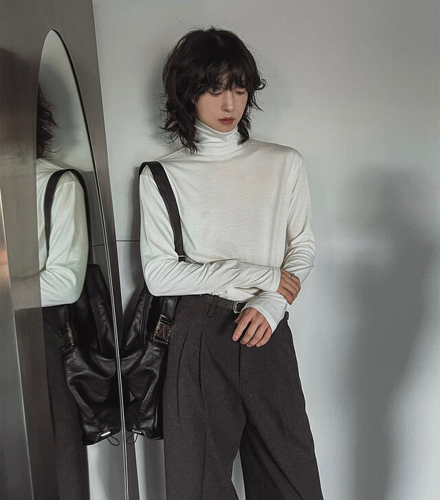 秋冬內搭必備🍂薄款高領彈性長袖TEE