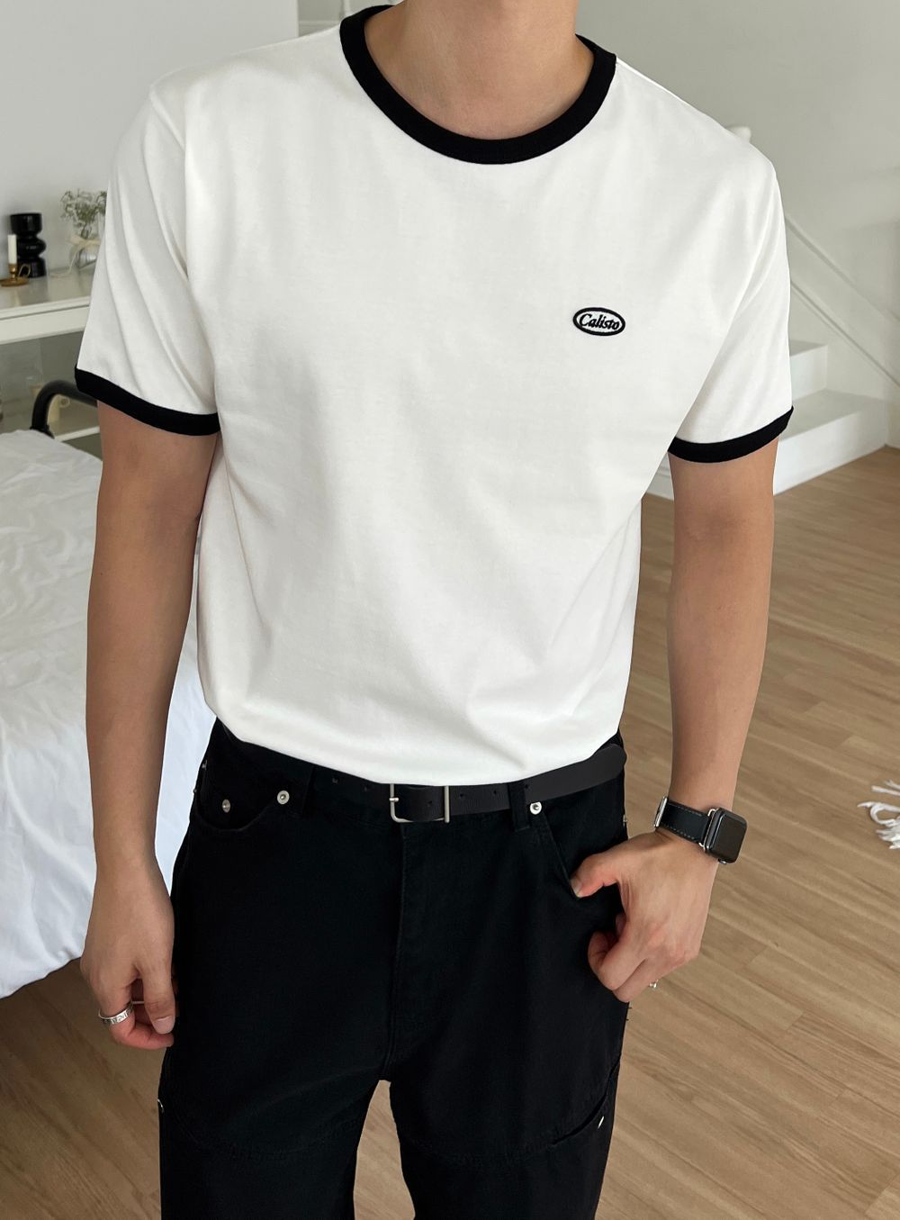 Caliso復古純棉撞色短袖｜3色入