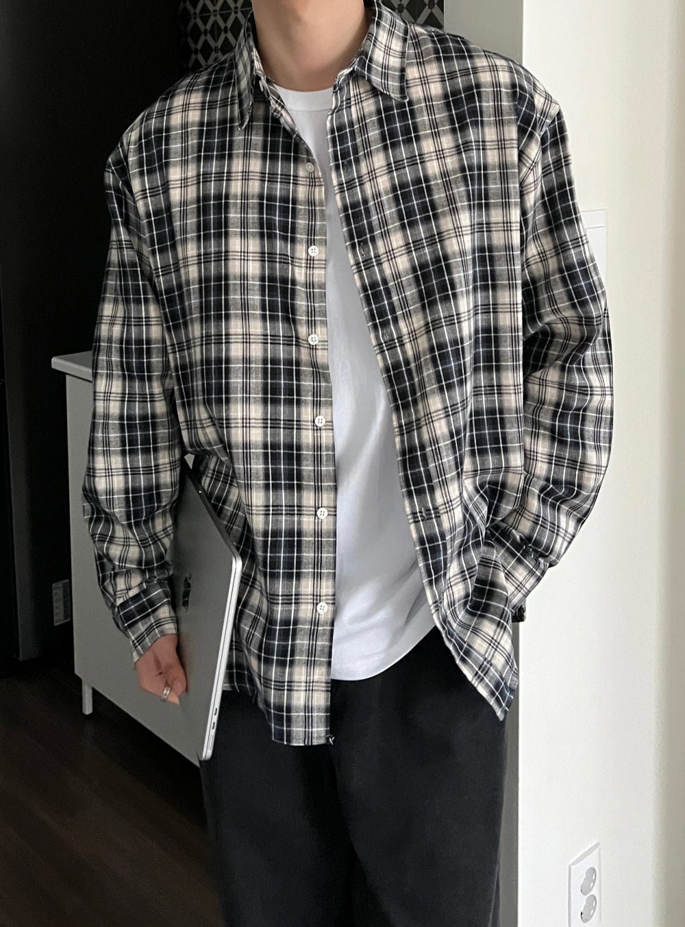 衣櫃必備跨季單品🌟韓系復古格仔恤衫｜3色入