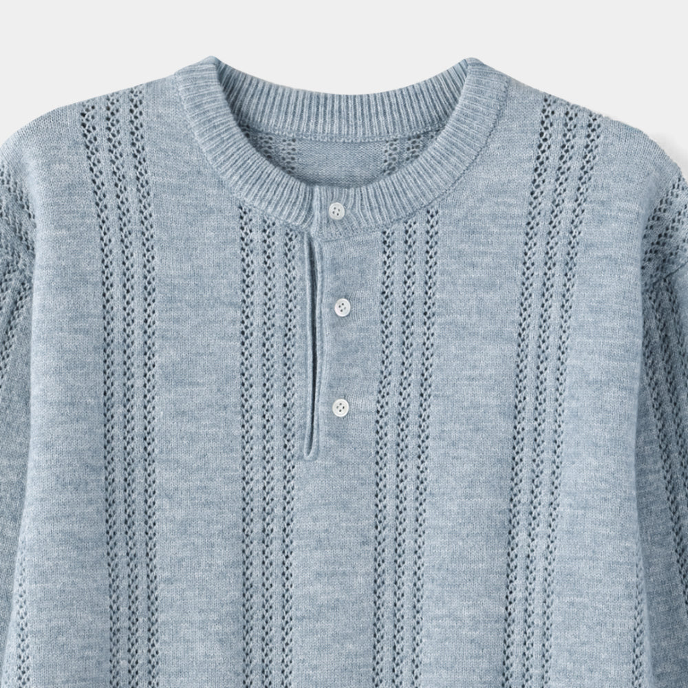 PREMIUM👑細麻花亨利領針織衫｜4色入