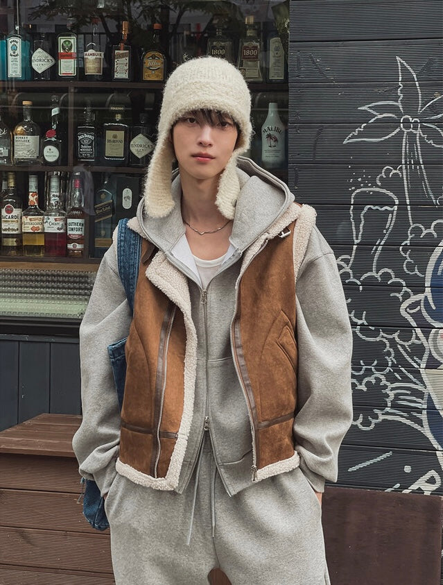 冬日感MAX ❄️皮革拼接背心Jacket｜2色入