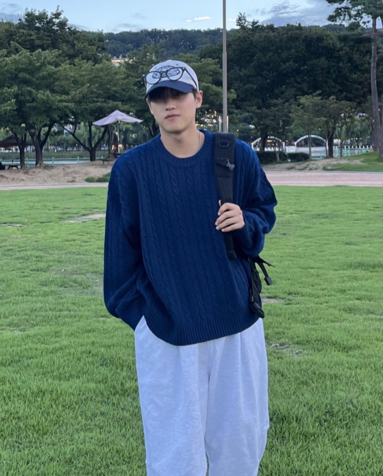 高品質! 純色麻花紋針織衫