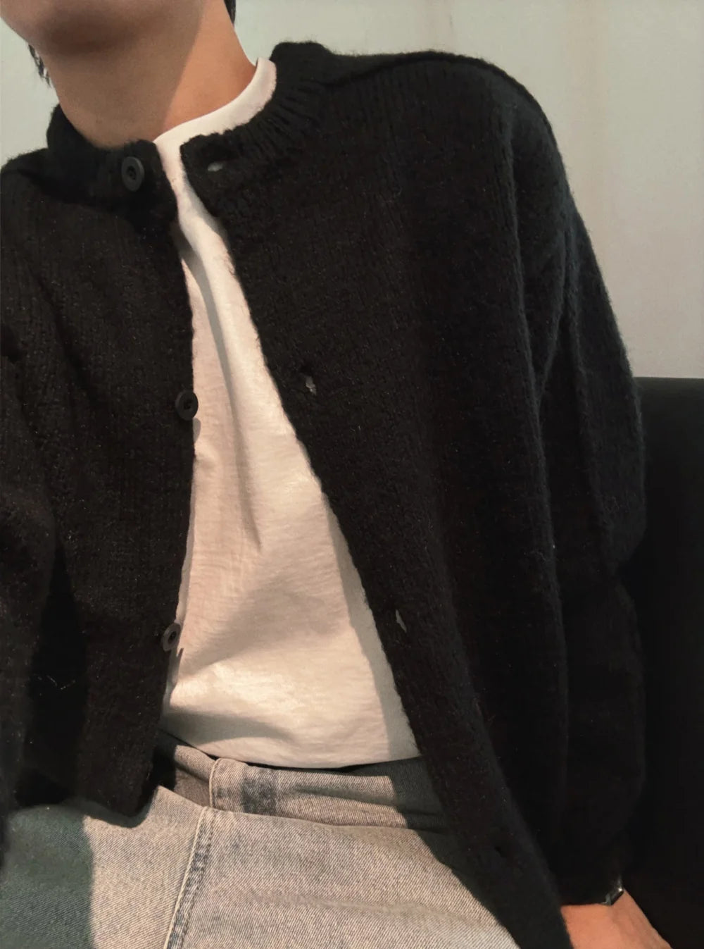 立體剪裁顯肩闊💪🏻圓領短款開胸針織衫｜6色入