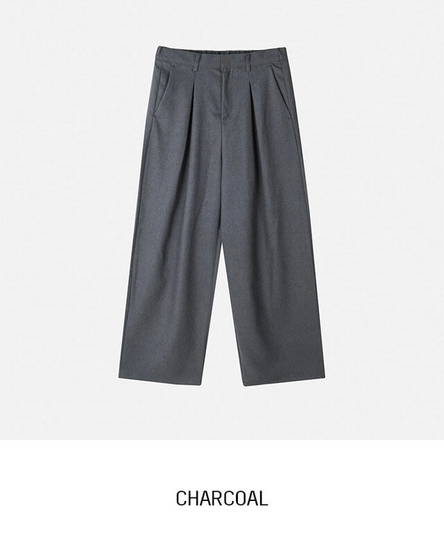 韓版基礎寬鬆西褲｜3色入