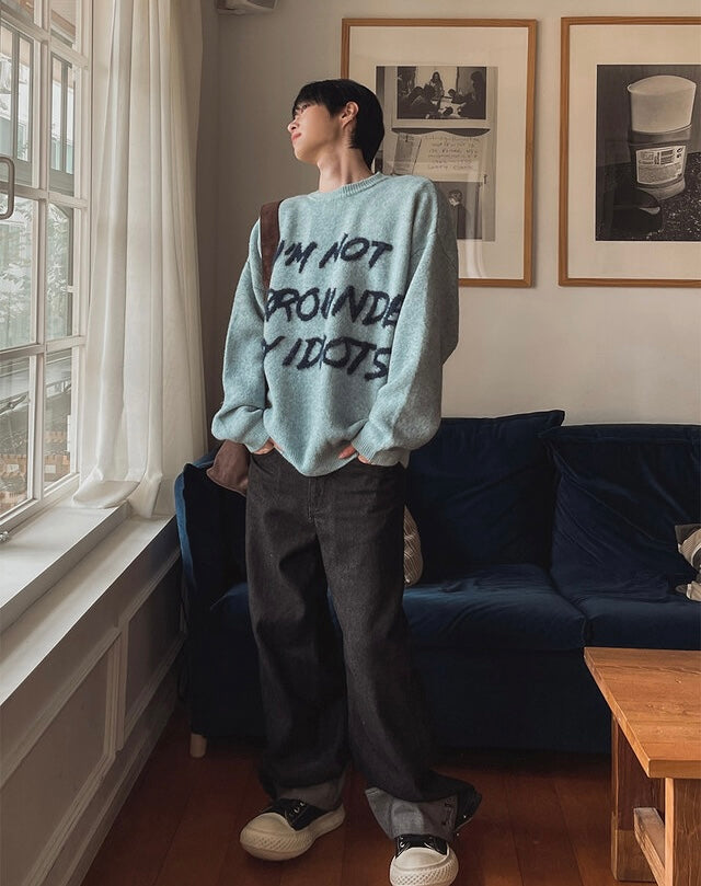 I'm not surrounded by idiot寬鬆針織衫｜4色入