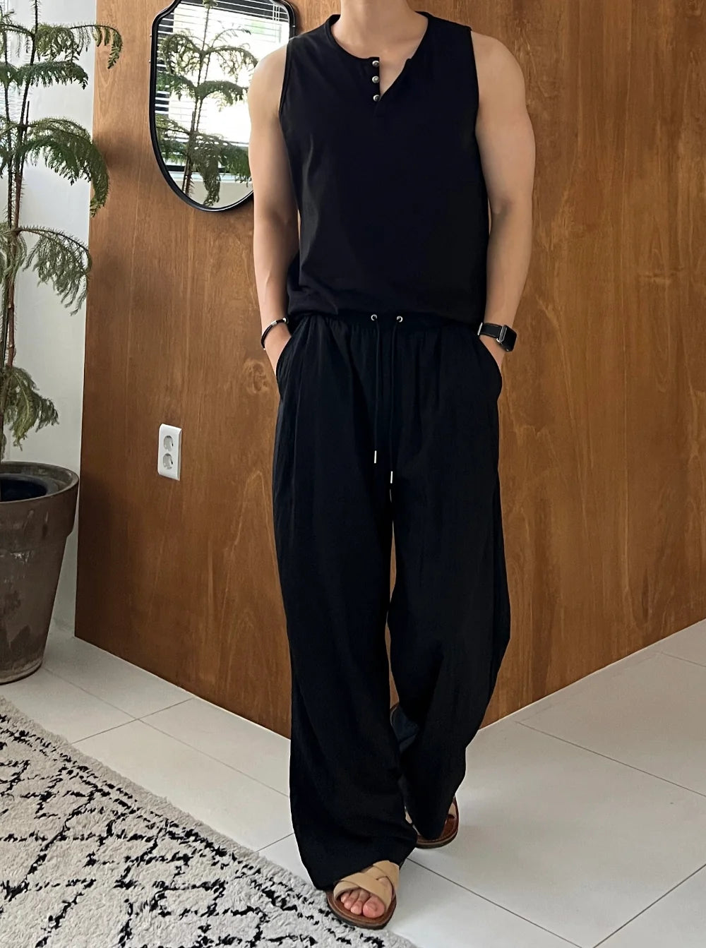 Gym Bro系列🏋️線條鈕扣坎肩背心｜3色入