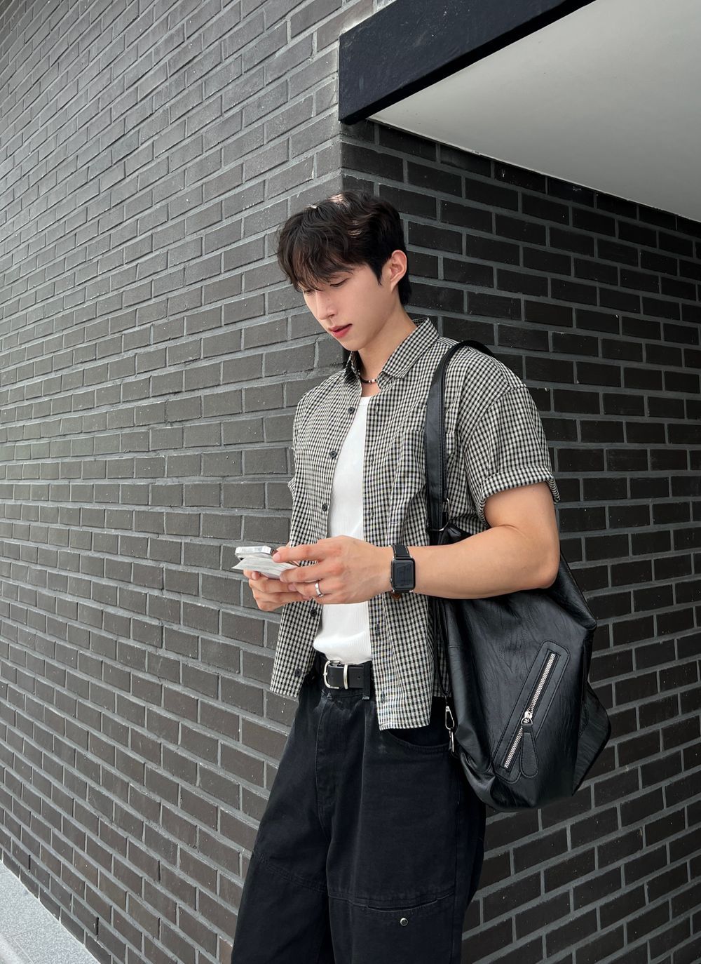 不壓身高！格仔短袖恤衫｜4色入